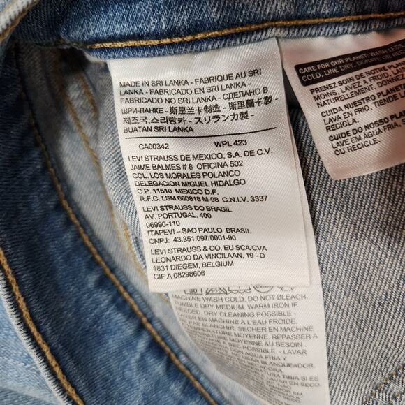 Levi's Strauss & Co. 602 Pin Slim Straight Leg Jeans Light Blue Size 28 - Picture 7 of 9